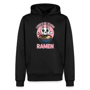 Ramen Cat Anime Drôle Kawaii Ramen Cadeau - Sweat à capuche Premium bio Homme - noir - Devant - Nico (187cm)
