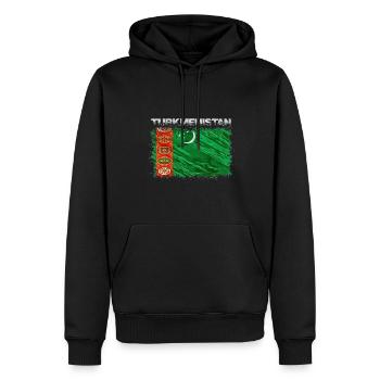Turkmenistan - Männer Premium Bio Hoodie - Schwarz - Vorne - Nico (187cm)
