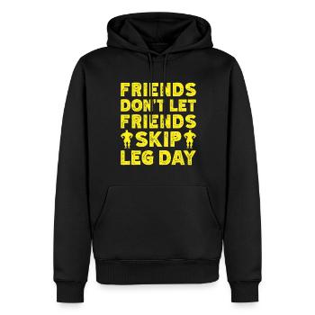 Fitness Motivation Bodybuilder Don ́t Skip Leg Day - Sweat à capuche Premium bio Homme - noir - Devant - Nico (187cm)