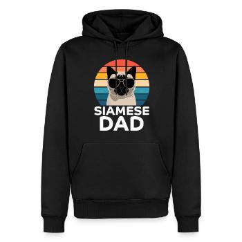 Siamkatze Spruch Siamkatze Papa Siamkatze Geschenk - Männer Premium Bio Hoodie - Schwarz - Vorne - Nico (187cm)