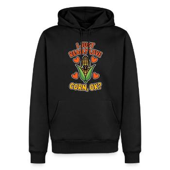 Corn on the cob saying corn funny corn on the cob gift - Men’s Premium Organic Hoodie - black - Front - Nico (187cm)