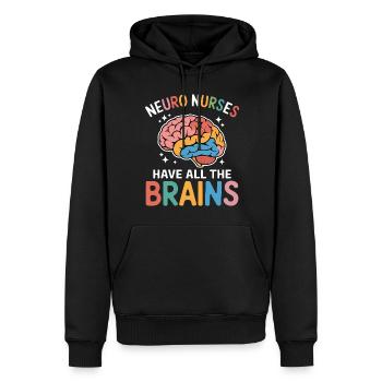 Neuro Infirmière Infirmière Neurologie Cadeau - Sweat à capuche Premium bio Homme - noir - Devant - Nico (187cm)
