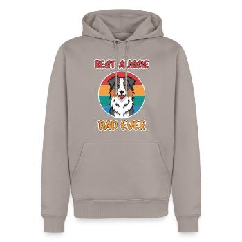 Berger australien papa drôle Aussie cadeau - Sweat à capuche Premium bio Homme - taupe - Devant - Nico (187cm)