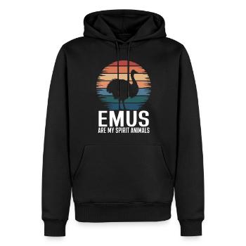 Emu Dire Australie Emus Drôle Cadeau D’émeu - Sweat à capuche Premium bio Homme - noir - Devant - Nico (187cm)