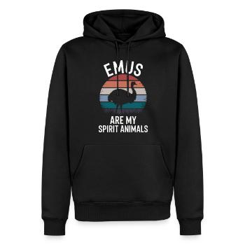 Emu Dire Australie Emus Drôle Cadeau D’émeu - Sweat à capuche Premium bio Homme - noir - Devant - Nico (187cm)