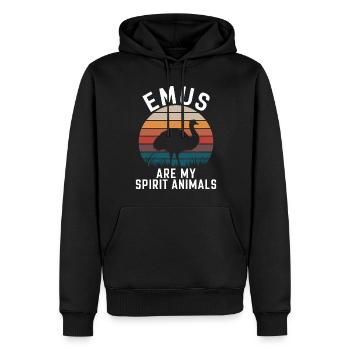 Emu Dire Australie Emus Drôle Cadeau D’émeu - Sweat à capuche Premium bio Homme - noir - Devant - Nico (187cm)