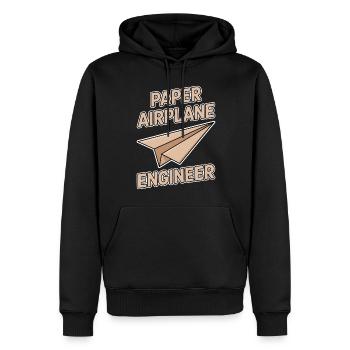 Avion en papier disant blague Avion en papier cadeau - Sweat à capuche Premium bio Homme - noir - Devant - Nico (187cm)