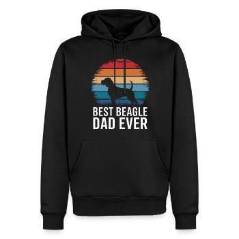Beagle Papa Hund Vater Lustiges Beagle Geschenk - Männer Premium Bio Hoodie - Schwarz - Vorne - Nico (187cm)