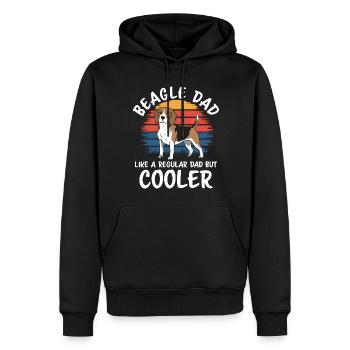 Beagle Papa Chien Père Drôle Beagle Cadeau - Sweat à capuche Premium bio Homme - noir - Devant - Nico (187cm)