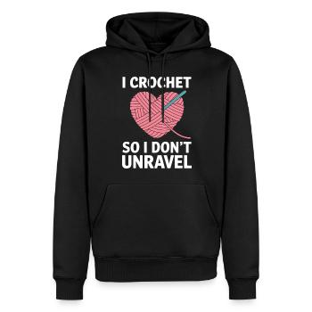 crochet disant laine drôle crochet cadeau - Sweat à capuche Premium bio Homme - noir - Devant - Nico (187cm)