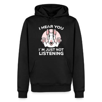 Bullterrier Spruch Lustiges Bullterrier Geschenk - Männer Premium Bio Hoodie - Schwarz - Vorne - Nico (187cm)