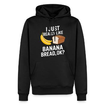 Bananenbrot Spruch Lustiges Bananenbrot Geschenk - Männer Premium Bio Hoodie - Schwarz - Vorne - Nico (187cm)