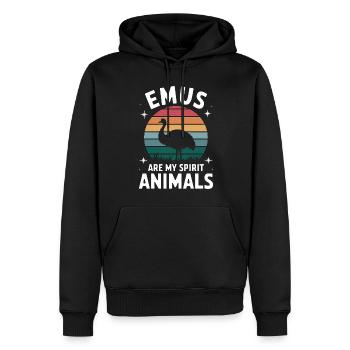 Emu Dire Australie Emus Drôle Cadeau D’émeu - Sweat à capuche Premium bio Homme - noir - Devant - Nico (187cm)