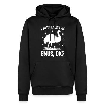 Emu Dire Australie Emus Drôle Cadeau D’émeu - Sweat à capuche Premium bio Homme - noir - Devant - Nico (187cm)