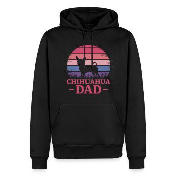 Chihuahua Disant Papa Drôle Chihuahua Cadeau - Sweat à capuche Premium bio Homme - noir - Devant - Nico (187cm)