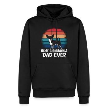 Chihuahua Disant Papa Drôle Chihuahua Cadeau - Sweat à capuche Premium bio Homme - noir - Devant - Nico (187cm)