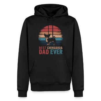 Chihuahua Disant Papa Drôle Chihuahua Cadeau - Sweat à capuche Premium bio Homme - noir - Devant - Nico (187cm)