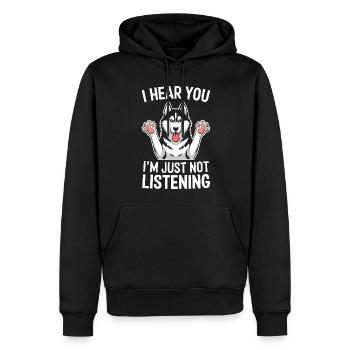 Siberian Husky Spruch Siberian Huskies Geschenk - Männer Premium Bio Hoodie - Schwarz - Vorne - Nico (187cm)