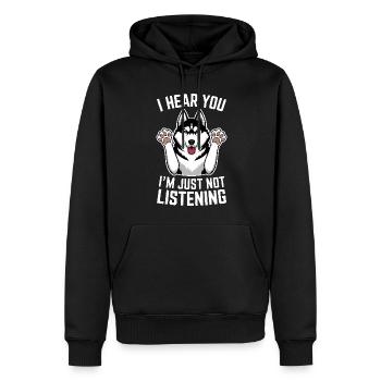 Siberian Husky Spruch Siberian Huskies Geschenk - Männer Premium Bio Hoodie - Schwarz - Vorne - Nico (187cm)