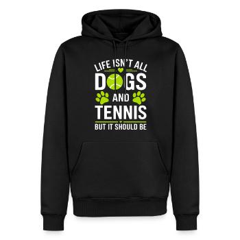 Tennis Spruch Hunde Lustiges Tennis Geschenk - Männer Premium Bio Hoodie - Schwarz - Vorne - Nico (187cm)