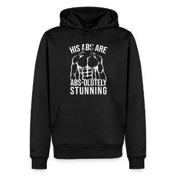 Gym Junkies His ABS ABS-Olutely Calisthenics - Männer Premium Bio Hoodie - Schwarz - Vorne - Nico (187cm)