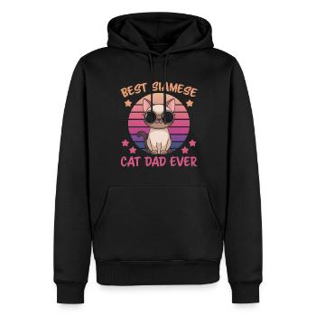 Siamkatze Spruch Siamkatze Papa Siamkatze Geschenk - Männer Premium Bio Hoodie - Schwarz - Vorne - Nico (187cm)