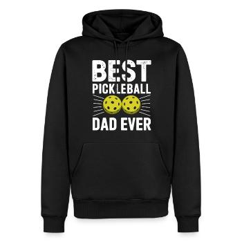 Pickleball disant papa drôle cadeau de pickleball - Sweat à capuche Premium bio Homme - noir - Devant - Nico (187cm)