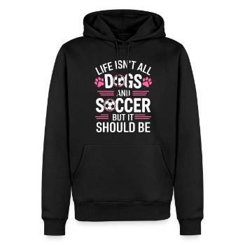 Soccer Disant Chiens Drôle Joueur de Football Cadeau - Sweat à capuche Premium bio Homme - noir - Devant - Nico (187cm)