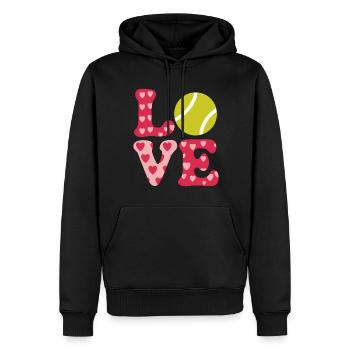 Tennis Disant Joueur de Tennis Drôle Tennis Cadeau - Sweat à capuche Premium bio Homme - noir - Devant - Nico (187cm)