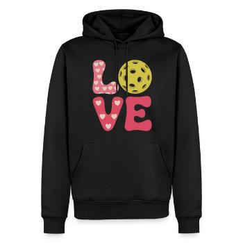 Pickleball Spruch Sport Lustig Pickleball Geschenk - Männer Premium Bio Hoodie - Schwarz - Vorne - Nico (187cm)