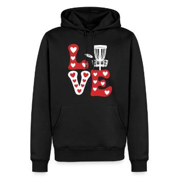 Disc Golf Dire Sports Drôle Disc Golf Cadeau - Sweat à capuche Premium bio Homme - noir - Devant - Nico (187cm)