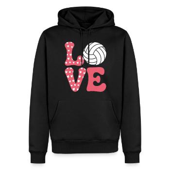 volley-ball dire drôle de cadeau de volley-ball - Sweat à capuche Premium bio Homme - noir - Devant - Nico (187cm)