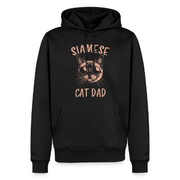Siamkatze Spruch Siamkatze Papa Siamkatze Geschenk - Männer Premium Bio Hoodie - Schwarz - Vorne - Nico (187cm)