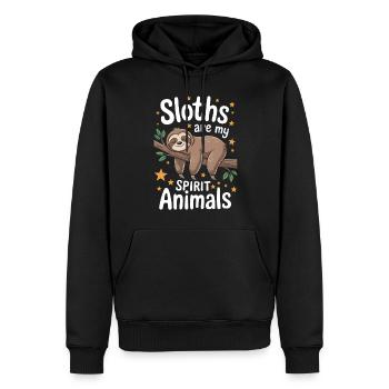 Faultier Spruch Faultiere Lustig Faultier Geschenk - Männer Premium Bio Hoodie - Schwarz - Vorne - Nico (187cm)