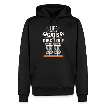 Disc Golf Dire Chats Drôle Disc Golf Cadeau - Sweat à capuche Premium bio Homme - noir - Devant - Nico (187cm)