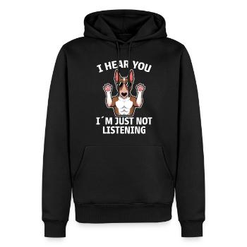 Bullterrier Spruch Lustiges Bullterrier Geschenk - Männer Premium Bio Hoodie - Schwarz - Vorne - Nico (187cm)