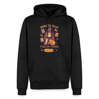 Née Pour Lire, Obligée de Bosser - Sweat à capuche Premium bio Homme - noir - Devant - Nico (187cm)