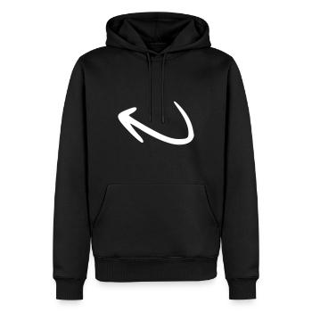Flèche dessin esquisse blanc - Sweat à capuche Premium bio Homme - noir - Devant - Nico (187cm)