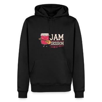 Jam Session Musiker Gelee Wortspiel Gitarre - Männer Premium Bio Hoodie - Schwarz - Vorne - Nico (187cm)