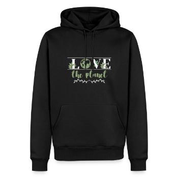 Aimer la planète Journée de sensibilisation à la Terre Nature - Sweat à capuche Premium bio Homme - noir - Devant - Nico (187cm)
