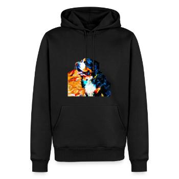 Bernese Mountain Dog Draw - Men’s Premium Organic Hoodie - black - Front - Nico (187cm)