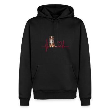 Herzschlag-Geschenk für Hunde - Männer Premium Bio Hoodie - Schwarz - Vorne - Nico (187cm)