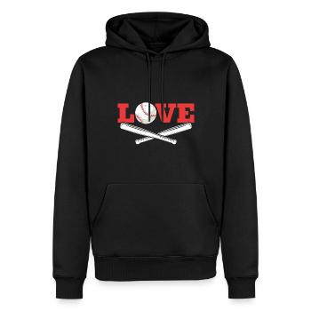 Liebe Baseball Mädchen Frauen Baseball Thema - Männer Premium Bio Hoodie - Schwarz - Vorne - Nico (187cm)