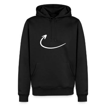 Flèche dessin esquisse blanc - Sweat à capuche Premium bio Homme - noir - Devant - Nico (187cm)