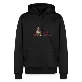 Herzschlag-Geschenk für Hunde - Männer Premium Bio Hoodie - Schwarz - Vorne - Nico (187cm)