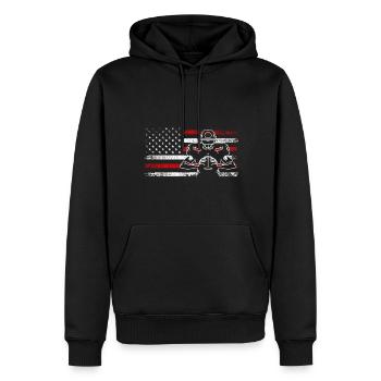 USA Soccer Player Coach American Football - Sweat à capuche Premium bio Homme - noir - Devant - Nico (187cm)