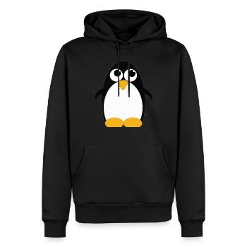 Pinguin (penguin) 01 - Männer Premium Bio Hoodie - Schwarz - Vorne - Nico (187cm)