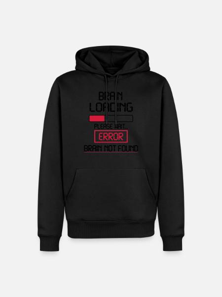 brain loading error - Sweat à capuche Premium bio Homme - noir