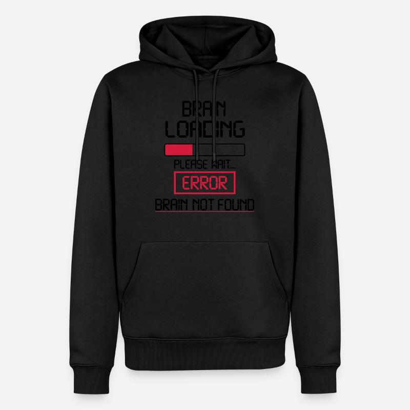 brain loading error - Männer Premium Bio Hoodie - Schwarz
