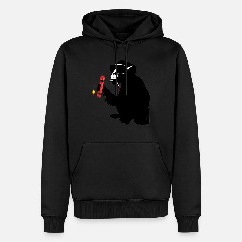 explosiv monkey - Männer Premium Bio Hoodie - Schwarz